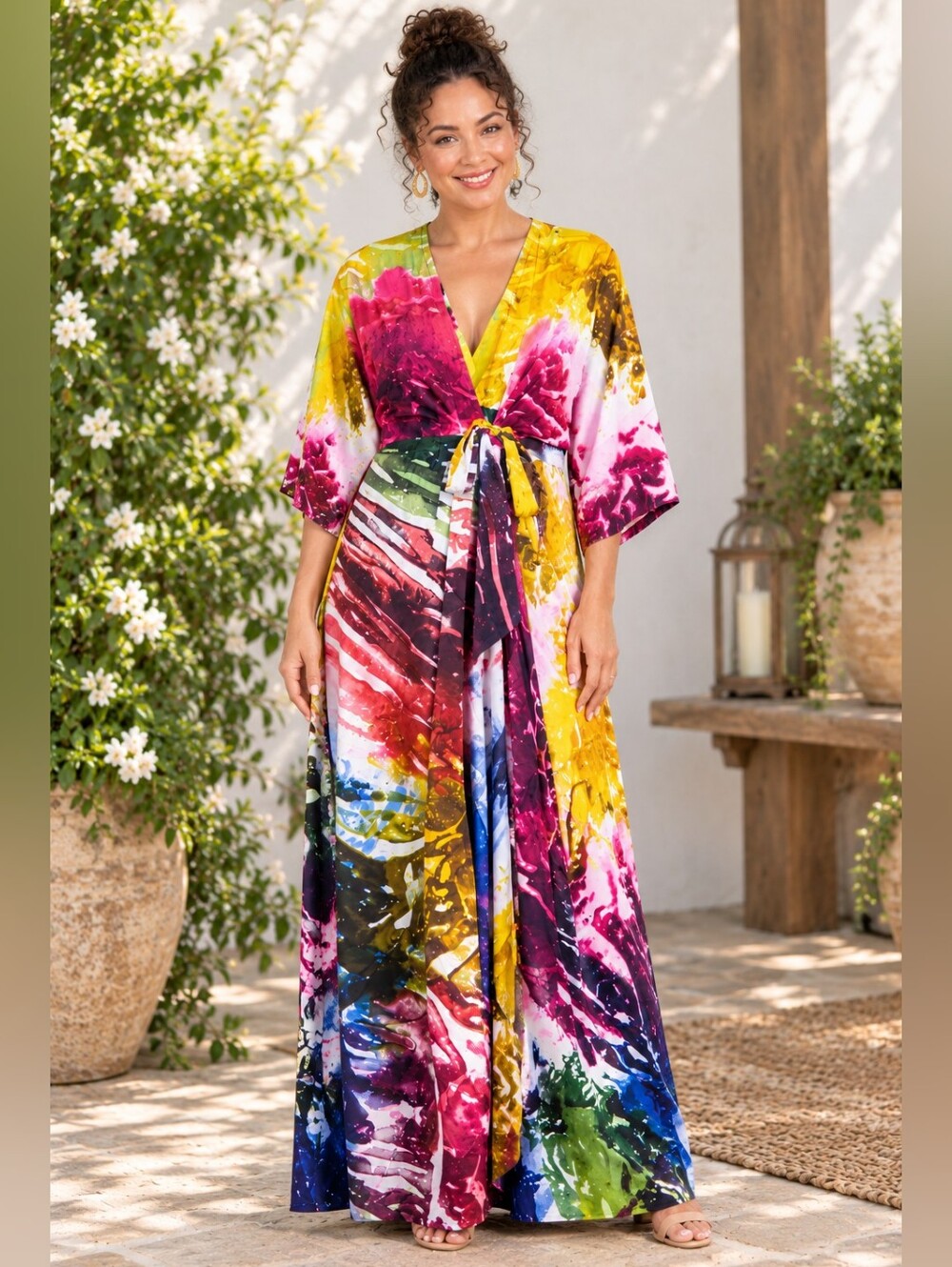 Osei Duro Letsa Wrap Wearable Art Tie Dye Dress Anthropologie